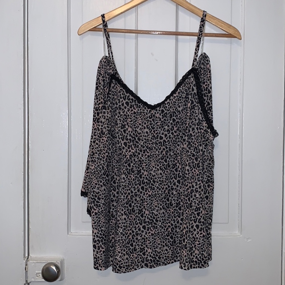 RENE ROFE LEOPARD PRINT CAMI AND SHORTS PAJAMA SET NWOT - Picture 3 of 10